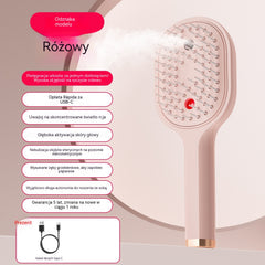 💖💨Grzebień z funkcją spryskiwania jednym przyciskiem, która skutecznie zapobiega plątaniu się włosów.